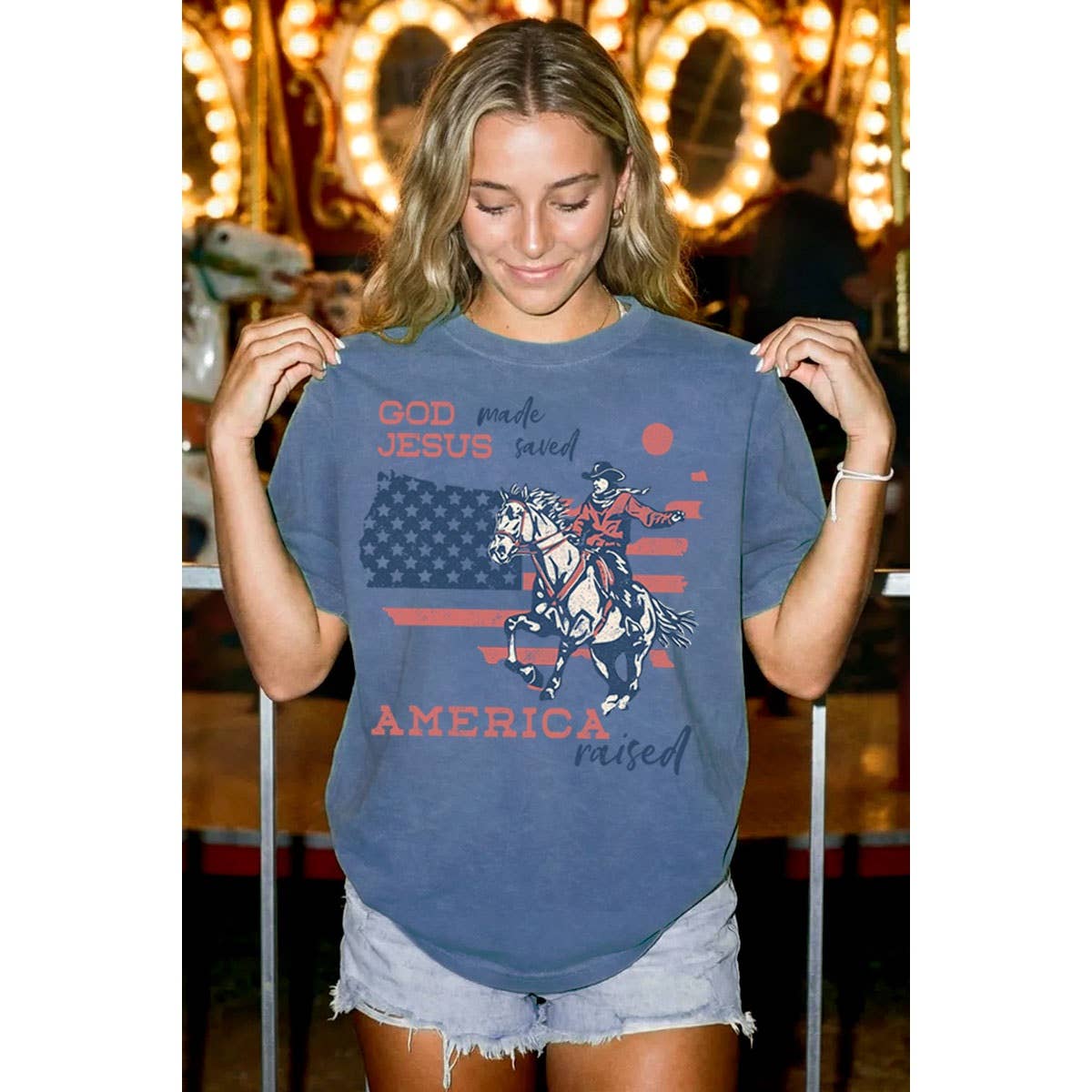 GOD JESUS AMERICA MINERAL GRAPHIC TEE