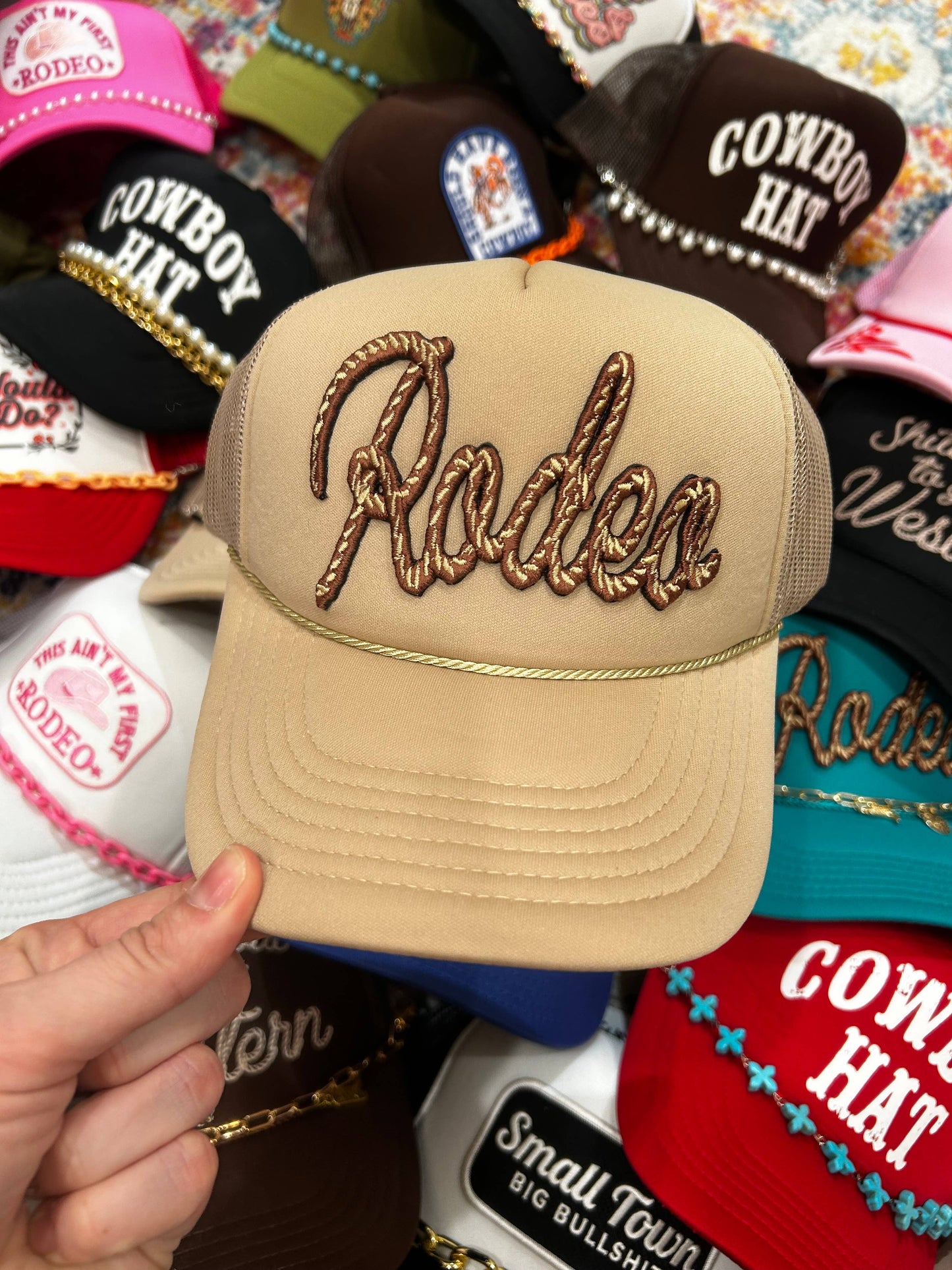 Rodeo Rope Trucker Hat | Western | Cowboy Cap | Yeehaw