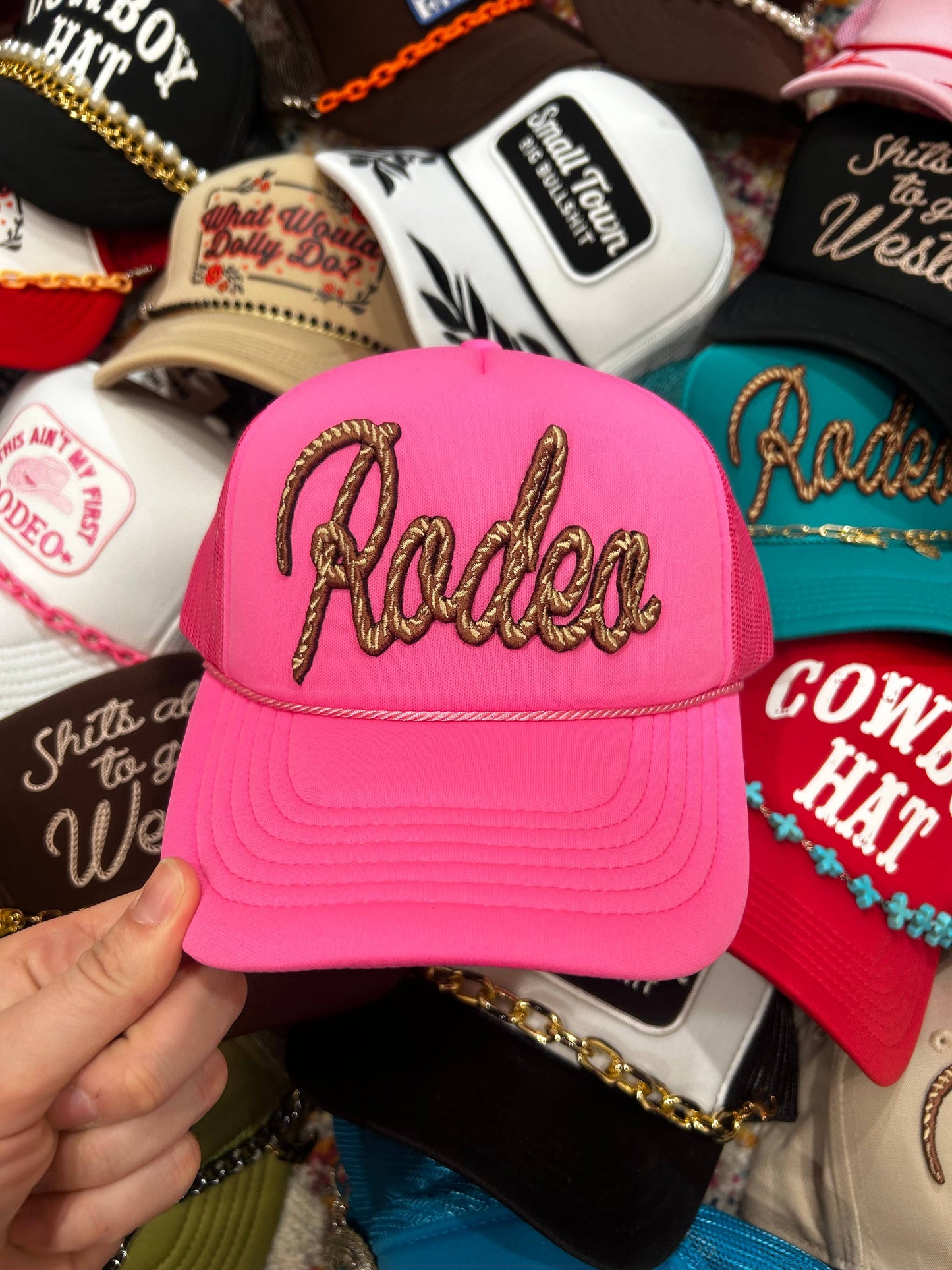 Rodeo Rope Trucker Hat | Western | Cowboy Cap | Yeehaw