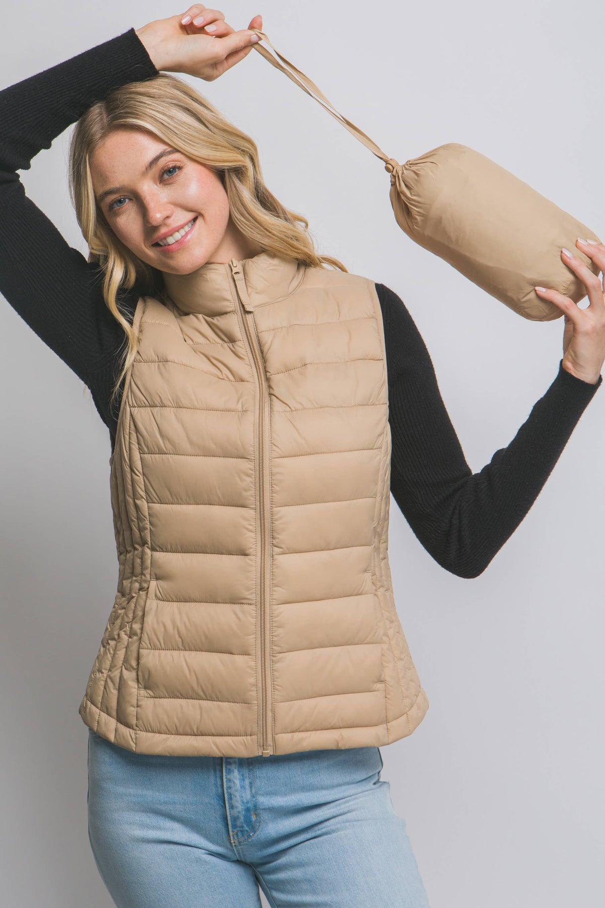 `Packable Puffer Vest w/ Pouch