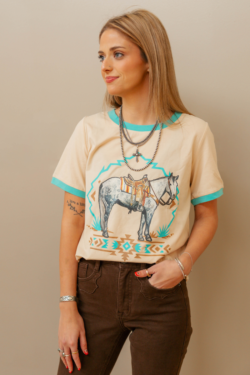 Turquoise Trail Ringer Tee