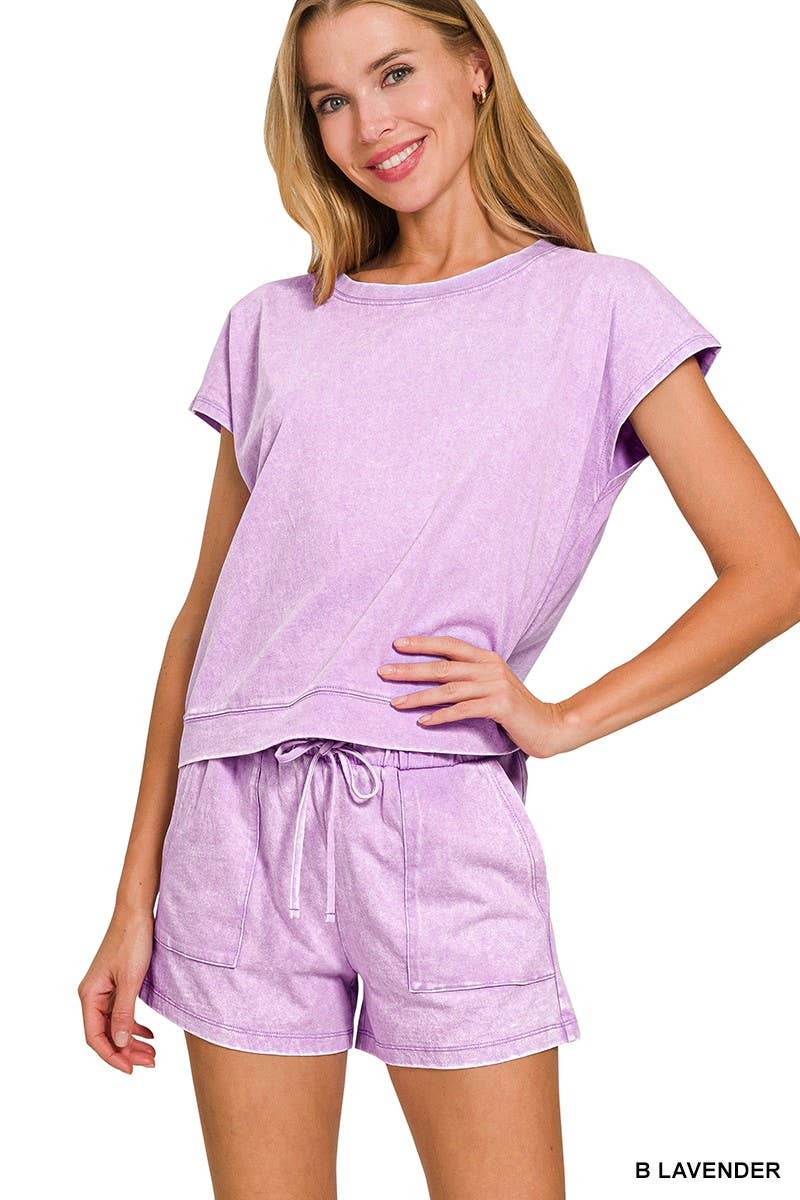 Premium Cotton Washed Sleeveless Top Shorts Set