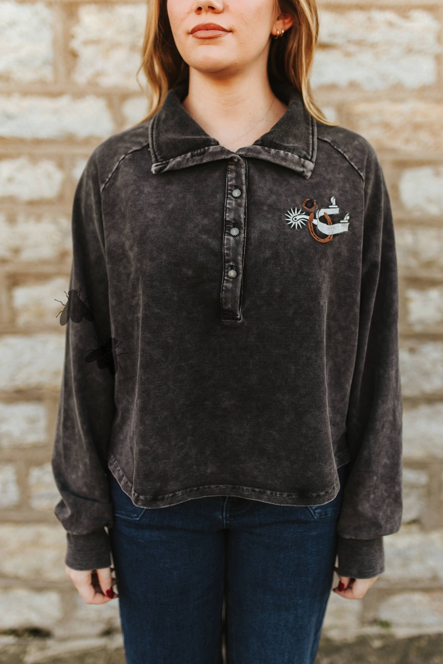 ROWEL 'EM UP PULLOVER *CHARCOAL