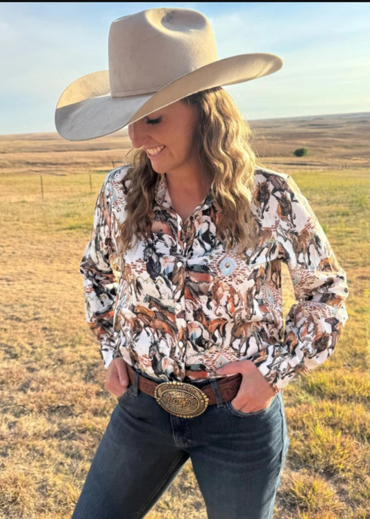Open Range Button Up